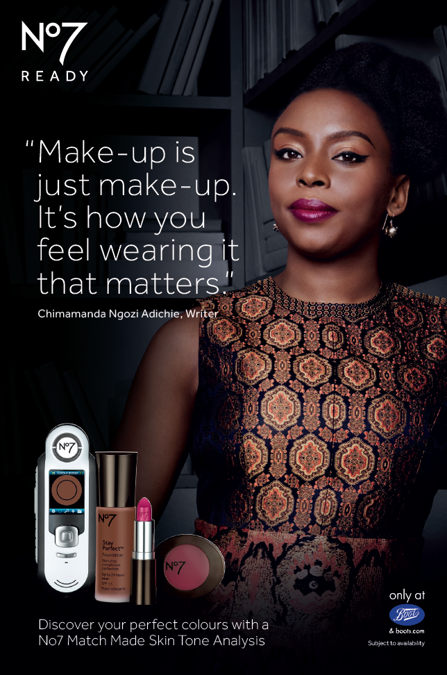 Feminist Chimamanda Ngozi Adichie' campaign for Boots No7