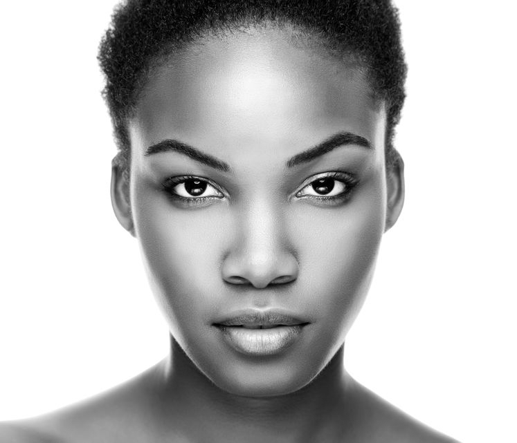 Is it time to say goodbye to your makeup primer? 36958664 - face of an young black beauty in black and white