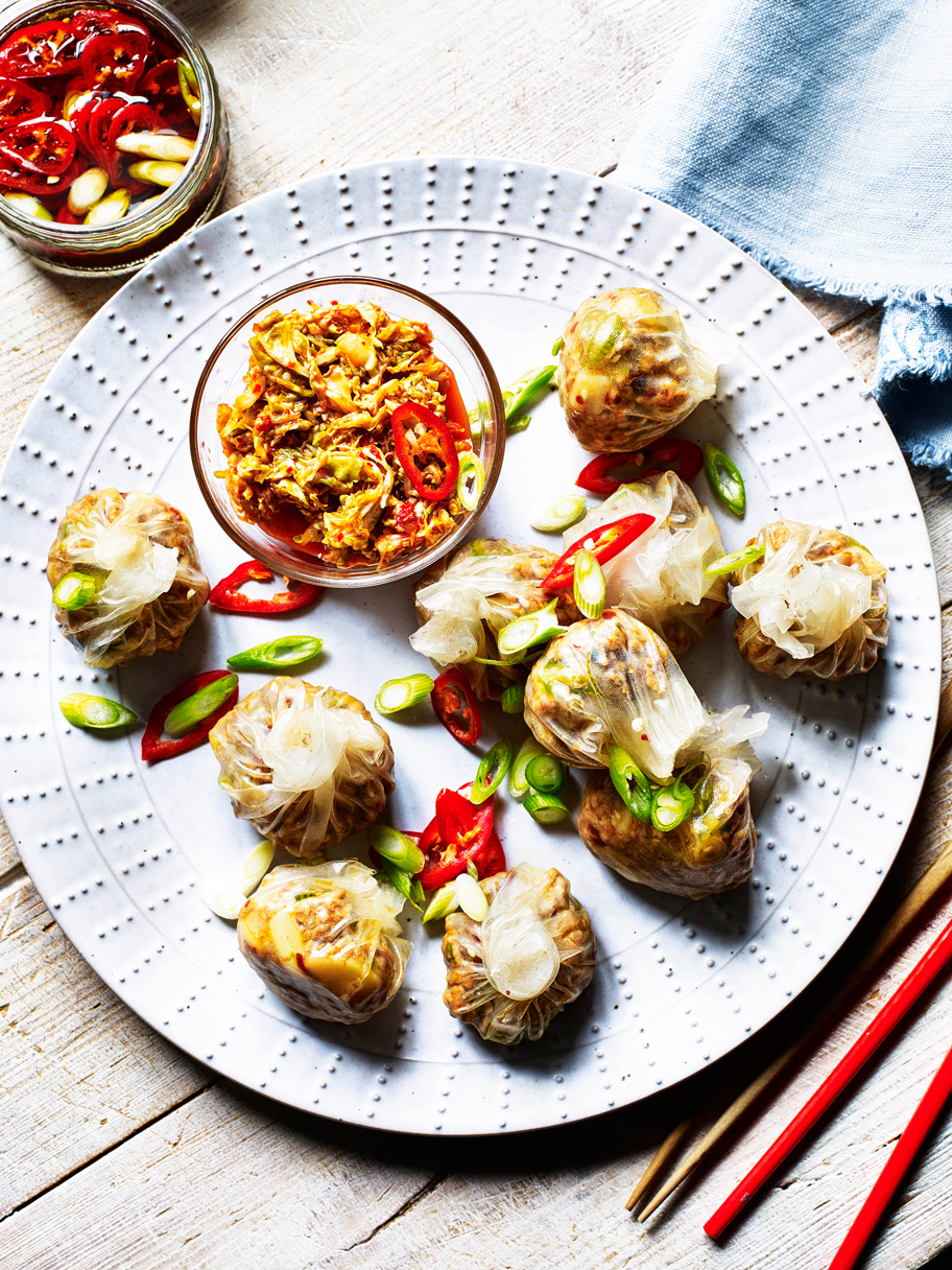 Dish of the week: Pork and potato dumplings with Korean Kimchi