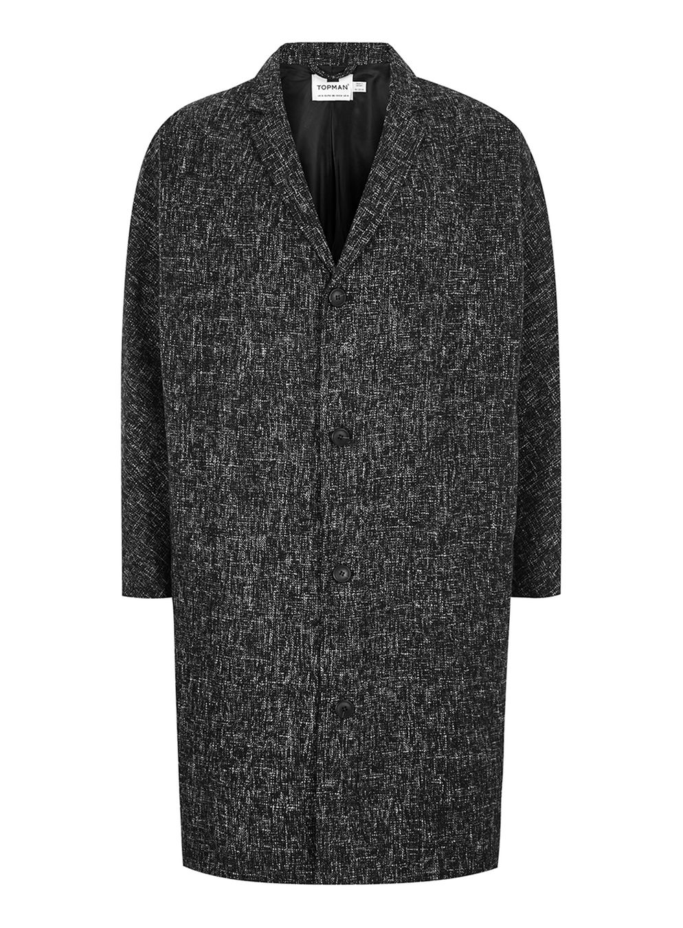 Black White Textured Oversized Overcoat £68 