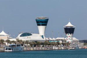 holiday destinations - 36787704 - abu dhabi - dec 23: the yas marina tower at the yas island in abu dhabi. december 23, 2014 in abu dhabi, united arab emirates