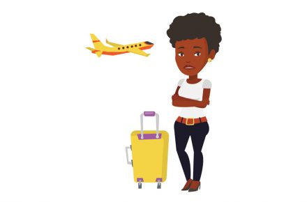 72871626 - young woman suffering from fear of flying. Start your holiday like a boss by avoiding jet lag