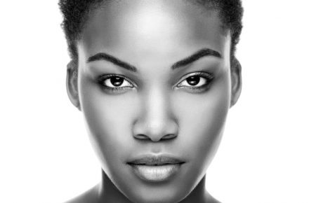 Is it time to say goodbye to your makeup primer? 36958664 - face of an young black beauty in black and white
