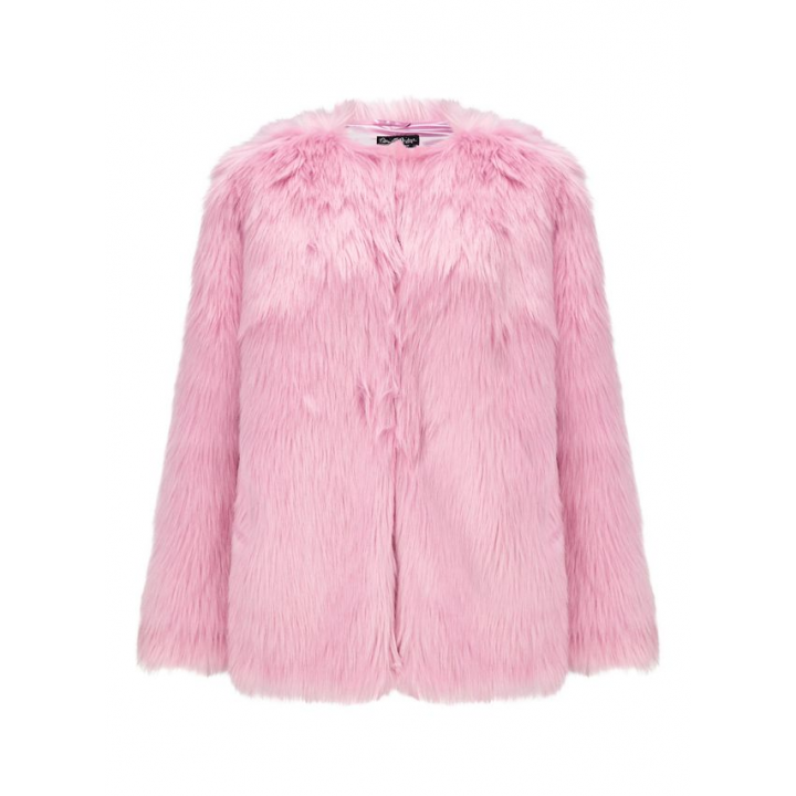 Debenhams Miss Selfridge - Pink faux fur mid length coat - Melan Magazine