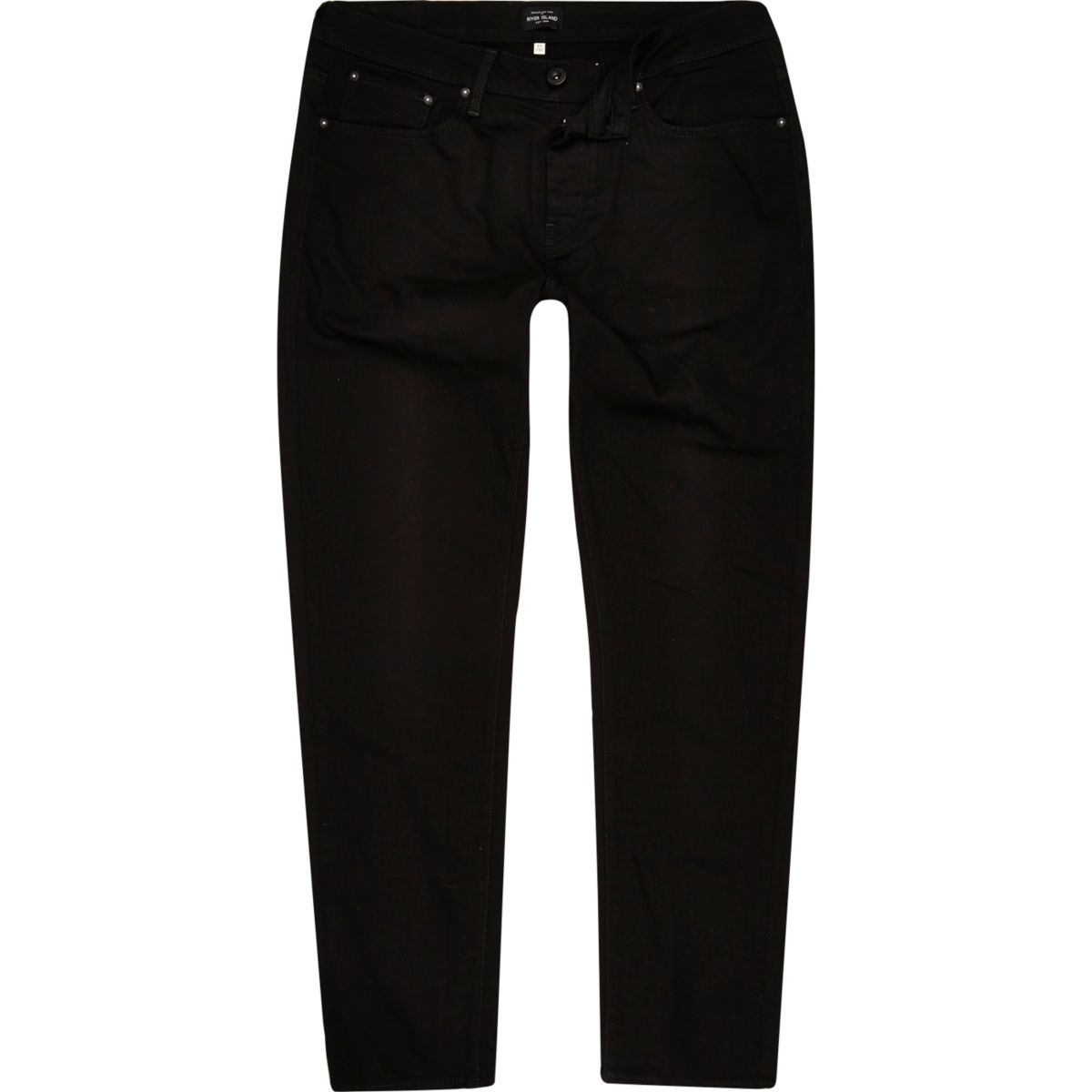 black slim fit tapered jeans