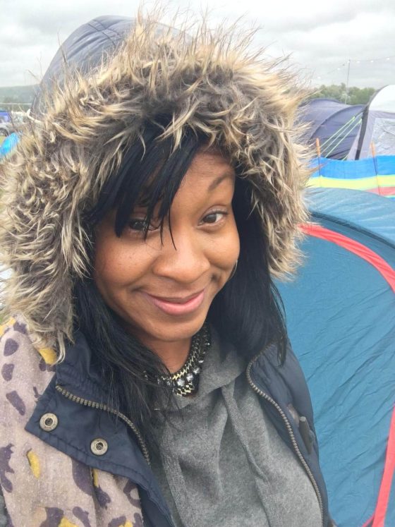 Camping Black woman