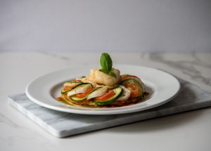 Galette of scallops and courgettes