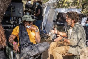 Will Packer and Sharlto Copley on the set of Beast
