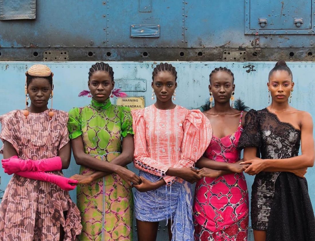Africa Fashion models holding hands
