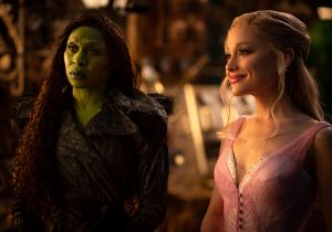 L to R: Cynthia Erivo is Elphaba and Ariana Grande is Glinda in WICKED FOR GOOD, directed by Jon M. Chu.