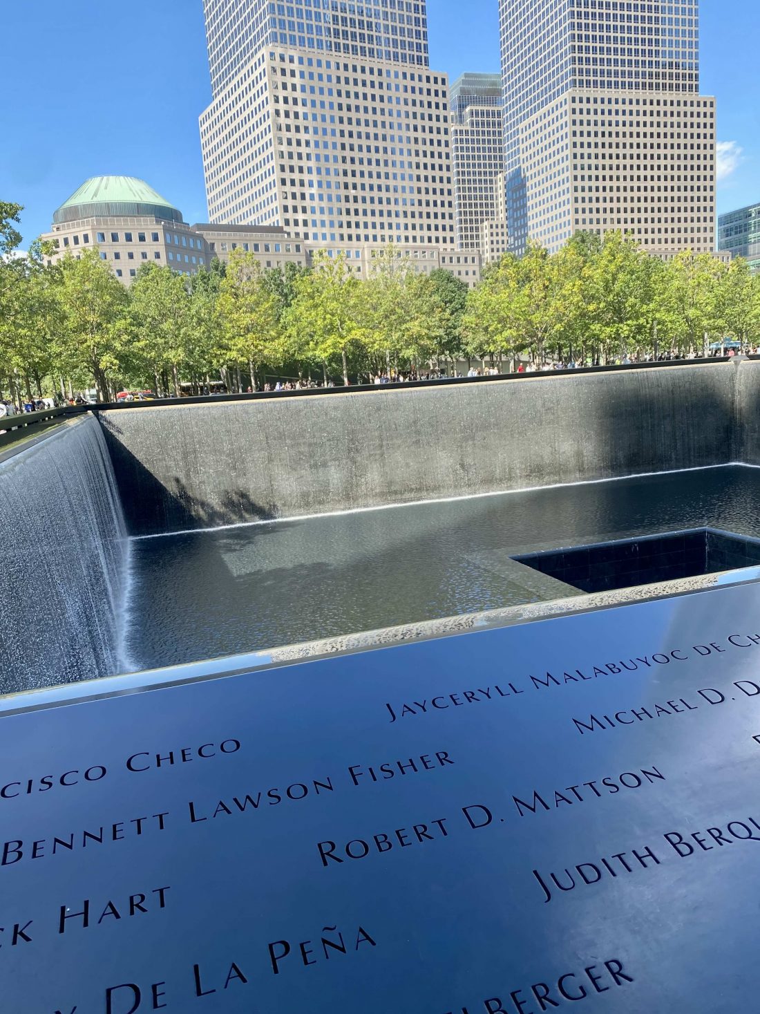 Image of one of the Memorial Pools at the 911 Museum & MemorialMelan