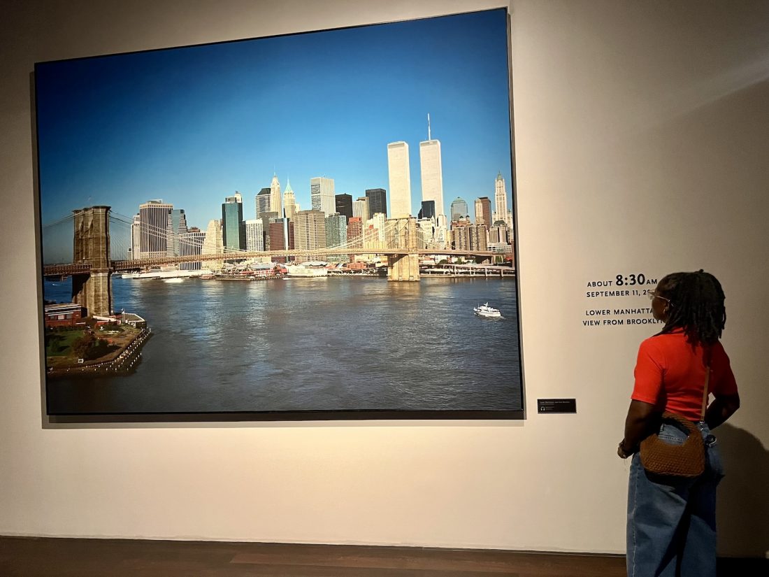 Image of the New York City skyline featuring the Twin Towers at 911 Museum