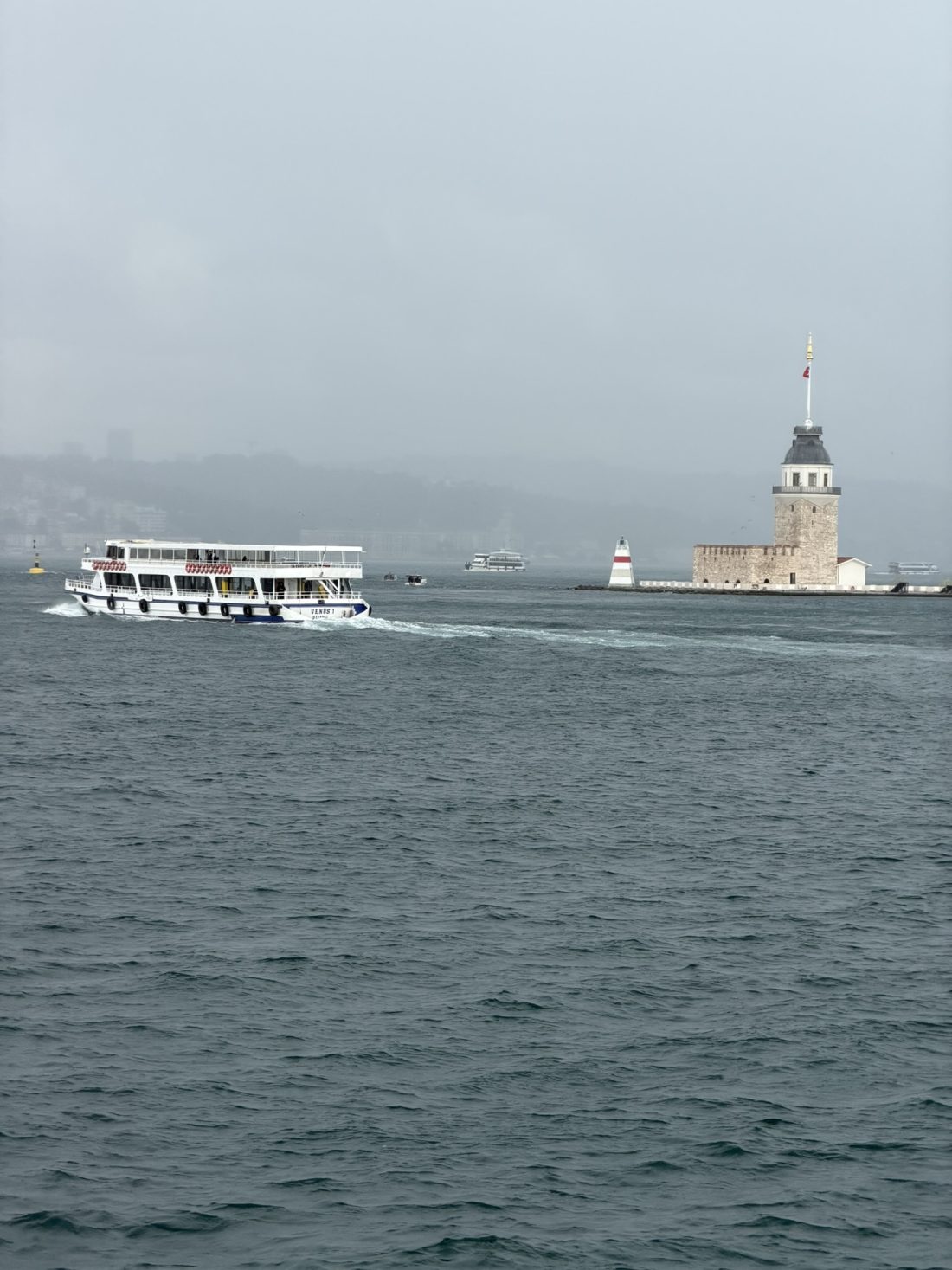 A vapur cruising on the Bosphorus Straits in Istanbul