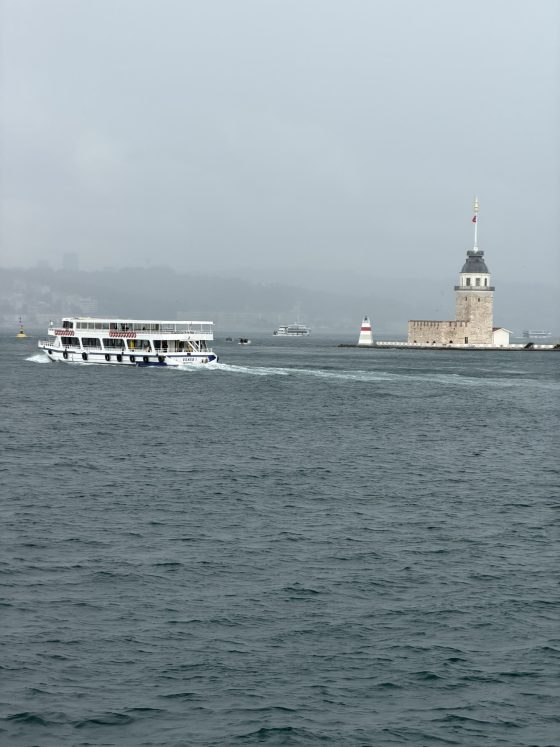 A vapur cruising on the Bosphorus Straits in Istanbul